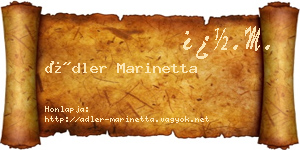 Ádler Marinetta névjegykártya